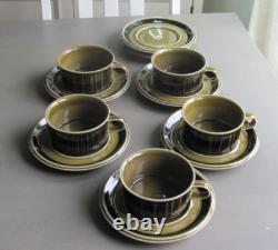 Ensemble de 5 tasses à café et soucoupes Arabia Kosmos Vintage des années 1960