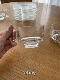 Ensemble de 5 tasses en verre + 6 soucoupes Vintage Joe Colombo Arno italien MCM