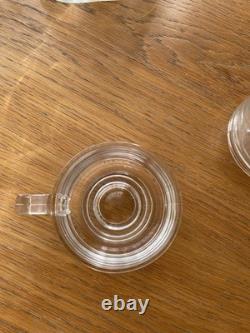 Ensemble de 5 tasses en verre + 6 soucoupes Vintage Joe Colombo Arno italien MCM