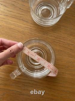 Ensemble de 5 tasses en verre + 6 soucoupes Vintage Joe Colombo Arno italien MCM