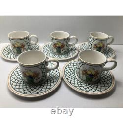 Ensemble de 5 tasses et sous-tasses vintage Boléroy & Boch du Japon 2412 010