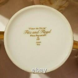 Ensemble de 6 tasses à café en porcelaine Fleur de Chine Fitz & Floyd, pêche blanche pivoine