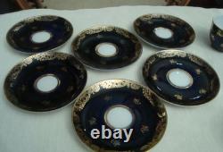 Ensemble de 6 tasses à café et sous-tasses en porcelaine cobalt vintage Lomonosov URSS marqué LFZ Ensemble de 6 tasses à café et sous-tasses en porcelaine cobalt vintage Lomonosov URSS marqué LFZ