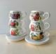 Ensemble De 6 Tasses Et Soucoupes Vintage Pomona De Portmeirion, Service &agrave; Caf&eacute; / Th&eacute; &agrave; D&eacute;cor Botanique