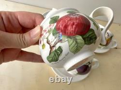 Ensemble de 6 tasses et soucoupes vintage Pomona de Portmeirion, service à café / thé à décor botanique