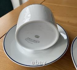 Ensemble de 8 tasses à café et soucoupes en porcelaine vintage Phillipe Deshoulieres de Limoges