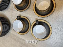 Ensemble de 8 tasses à café/thé avec soucoupes et assiettes Hornsea Retro Vintage Midas or brun