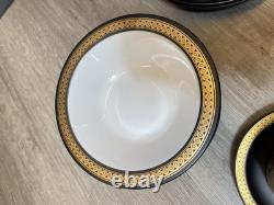 Ensemble de 8 tasses à café/thé avec soucoupes et assiettes Hornsea Retro Vintage Midas or brun