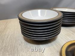 Ensemble de 8 tasses à café/thé avec soucoupes et assiettes Hornsea Retro Vintage Midas or brun