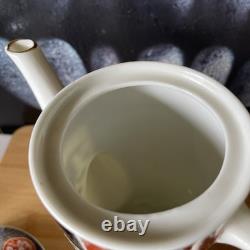 Ensemble de 9 théière, sucrier et crémier en porcelaine japonaise Arita Imari Ware avec paon vintage