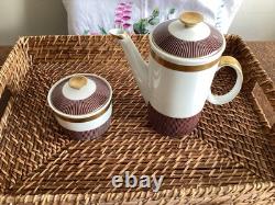Ensemble de Café Vintage Bourgogne et Or Porcelaine Karolina Pologne