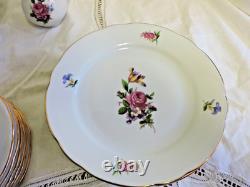 Ensemble de Chocolat / Café Vintage Élégant 21 pièces Floral avec Garniture Dorée LIVRAISON GRATUITE