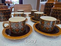 Ensemble de biscuits à thé Hornsea Bronte Suga Coffee vintage rétro des années 70