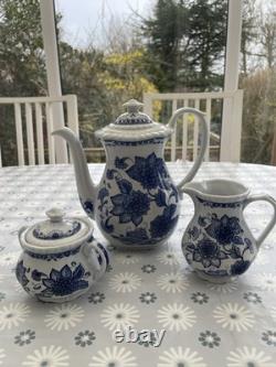 Ensemble de café Adams BLUE BUTTERFLY en grès anglais (Groupe Wedgwood)