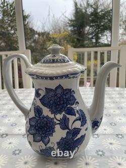 Ensemble de café Adams BLUE BUTTERFLY en grès anglais (Groupe Wedgwood)