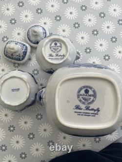 Ensemble de café Adams BLUE BUTTERFLY en grès anglais (Groupe Wedgwood)