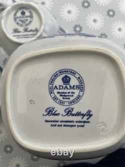 Ensemble de café Adams BLUE BUTTERFLY en grès anglais (Groupe Wedgwood)