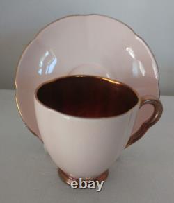 Ensemble de café Art Déco Vintage Carlton Ware 'Rita' 15 pièces en rose blush et doré