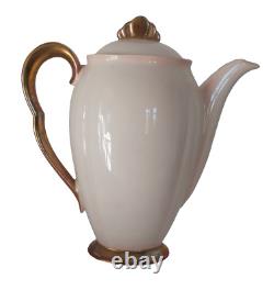 Ensemble de café Art Déco Vintage Carlton Ware 'Rita' 15 pièces en rose blush et doré