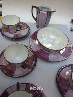 Ensemble de café Art Déco en porcelaine de Chine MZ bohémienne 21 pièces antique années 1930 rare