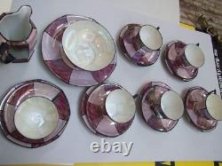 Ensemble de café Art Déco en porcelaine de Chine MZ bohémienne 21 pièces antique années 1930 rare