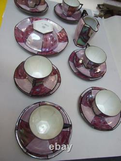 Ensemble de café Art Déco en porcelaine de Chine MZ bohémienne 21 pièces antique années 1930 rare