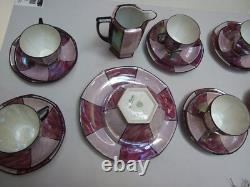 Ensemble de café Art Déco en porcelaine de Chine MZ bohémienne 21 pièces antique années 1930 rare