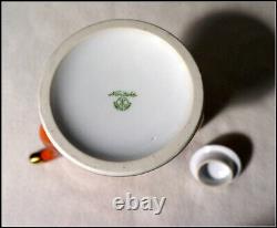 Ensemble de café Art Déco vintage Noritake avec pagode et pont asiatiques #N1029