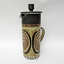 Ensemble de café Briglin vintage, poterie de studio rétro des années 1970, 16 pièces, design enroulé
