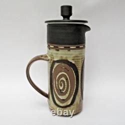 Ensemble de café Briglin vintage, poterie de studio rétro des années 1970, 16 pièces, design enroulé