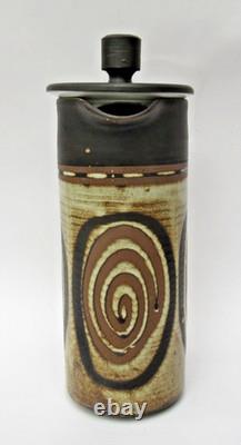 Ensemble de café Briglin vintage, poterie de studio rétro des années 1970, 16 pièces, design enroulé