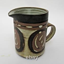 Ensemble de café Briglin vintage, poterie de studio rétro des années 1970, 16 pièces, design enroulé