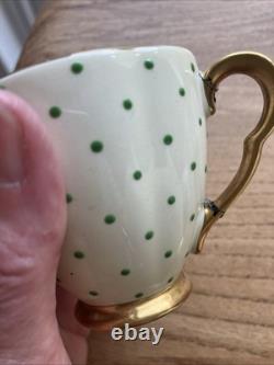Ensemble de café Carlton Ware Hand Rita 15 pièces rare crème or et pois verts Ensemble de café Carlton Ware Hand Rita 15 pièces rare crème or et pois verts