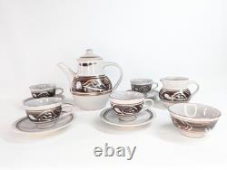 Ensemble de café Harry & May Davis - Pottery de studio britannique vintage Crowan Cornouailles