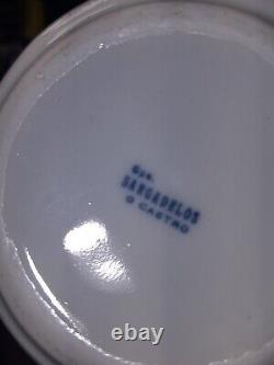 Ensemble de café MCM Vintage Sargadelos ESPAGNE Poterie Rose Bleue Chevaux Étoiles MINT