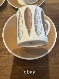 Ensemble de café Suzie Cooper et assiettes à dessert en porcelaine de bone china x6 Hyde Park vintage