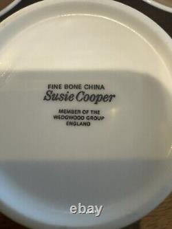 Ensemble de café Suzie Cooper et assiettes à dessert en porcelaine de bone china x6 Hyde Park vintage