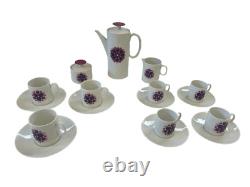 Ensemble de café Thomas Germany Pin Wheel Violet 16 pièces Vintage Vente de charité