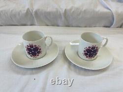 Ensemble de café Thomas Germany Pin Wheel Violet 16 pièces Vintage Vente de charité