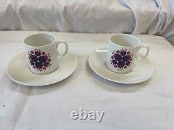 Ensemble de café Thomas Germany Pin Wheel Violet 16 pièces Vintage Vente de charité