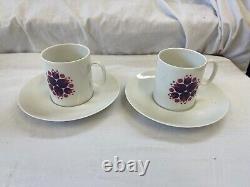 Ensemble de café Thomas Germany Pin Wheel Violet 16 pièces Vintage Vente de charité