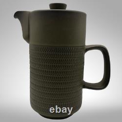 Ensemble de café VTG MCM en grès Denby Camelot vert olive foncé avec pot/tasses/saucières