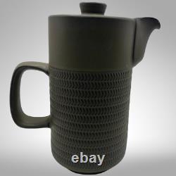 Ensemble de café VTG MCM en grès Denby Camelot vert olive foncé avec pot/tasses/saucières