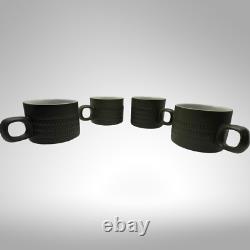 Ensemble de café VTG MCM en grès Denby Camelot vert olive foncé avec pot/tasses/saucières