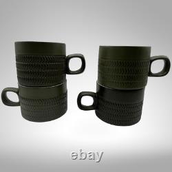 Ensemble de café VTG MCM en grès Denby Camelot vert olive foncé avec pot/tasses/saucières