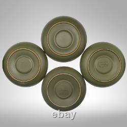 Ensemble de café VTG MCM en grès Denby Camelot vert olive foncé avec pot/tasses/saucières