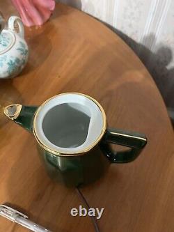 Ensemble de café Vintage Français Apilco Vert & Or Bistro Ware (ensemble de 2)