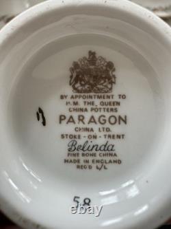 Ensemble de café Vintage Paragon Belinda en porcelaine fine avec garantie royale Stoke-on-Trent