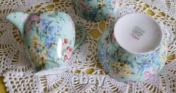 Ensemble de café Vintage Shelley Melody 13453, cafetière, crémier, sucrier, tasses et soucoupes