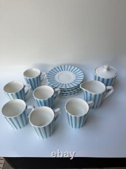 Ensemble de café Vintage Vista par Embassy, décoré à la main, sous glaçure, 15 pièces (Demitasse)